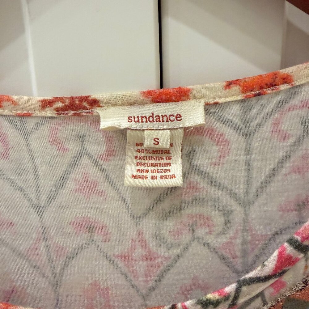 Sundance Embroidered Patchwork Boho Top Cotton Mo… - image 2